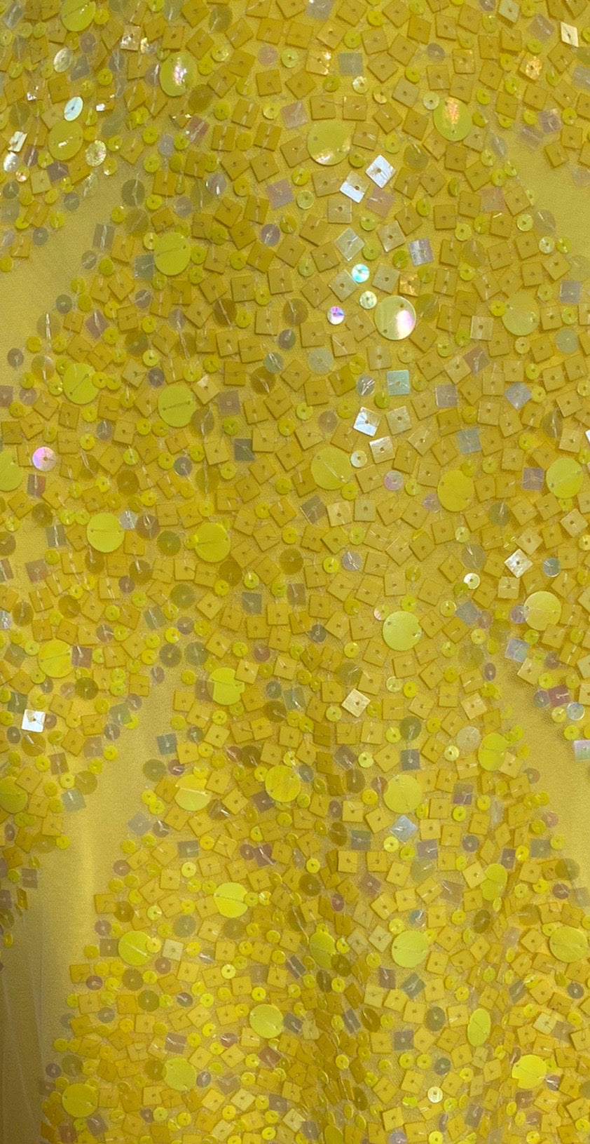  Lorena Sarbu Spectacular Yellow Sequin Red Carpet Gown DETAIL 4 of 5