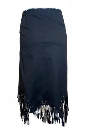 Jean Paul Gaultier Y2K Black Fringed Skirt with Charms BACK 2 of 5