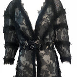 2011 Chanel Silk Jacket in Black and White FRONT 1 of 6