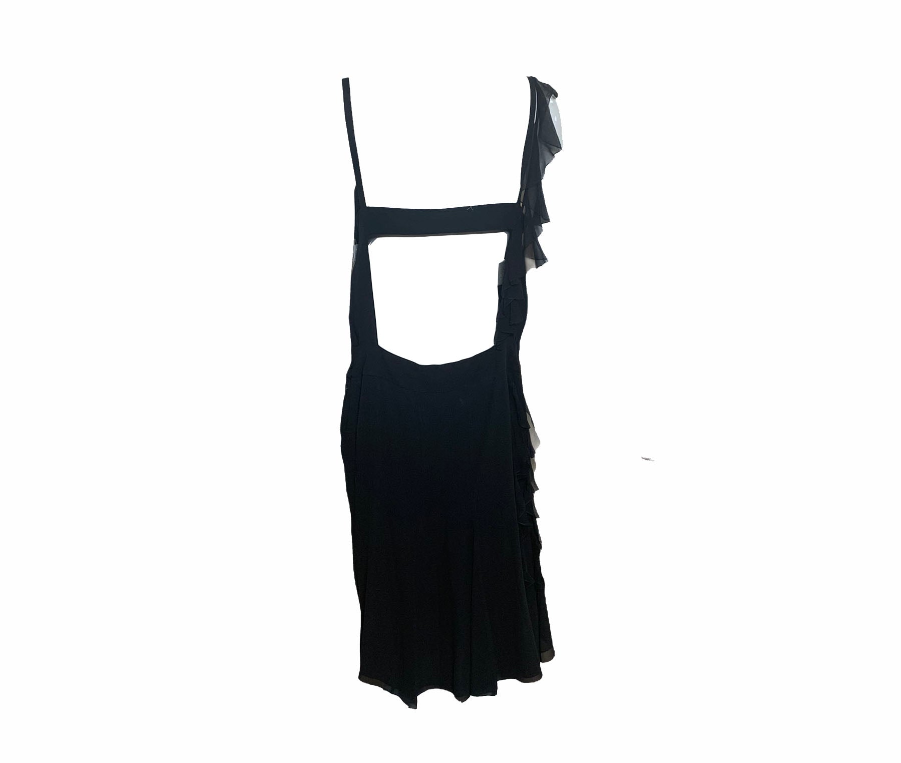  Galliano Attribution Black 30s Inspired Chiffon Dress  BACK 3 of 3