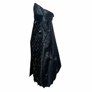 Christian Lacroix 90s dress Black Strapless Matelasse with Oversize Paillettes