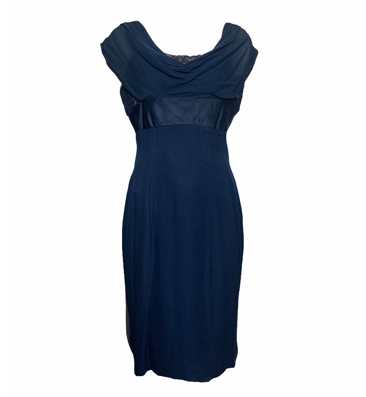 Oleg Cassini 1960's Attribution Royal Blue Chiffon Cocktail Dress – THE WAY WE WORE