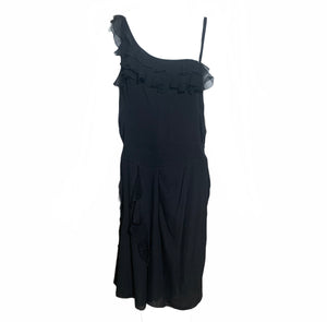  Galliano Attribution Black 30s Inspired Chiffon Dress  FRONT 1 of 3