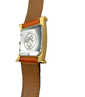 Classic Contemporary Hermes Logo Watch with Interchangable Red Band REVERSE 4 of 7