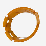 40s Butterscotch Bakelite Carved Hinged Bracelet