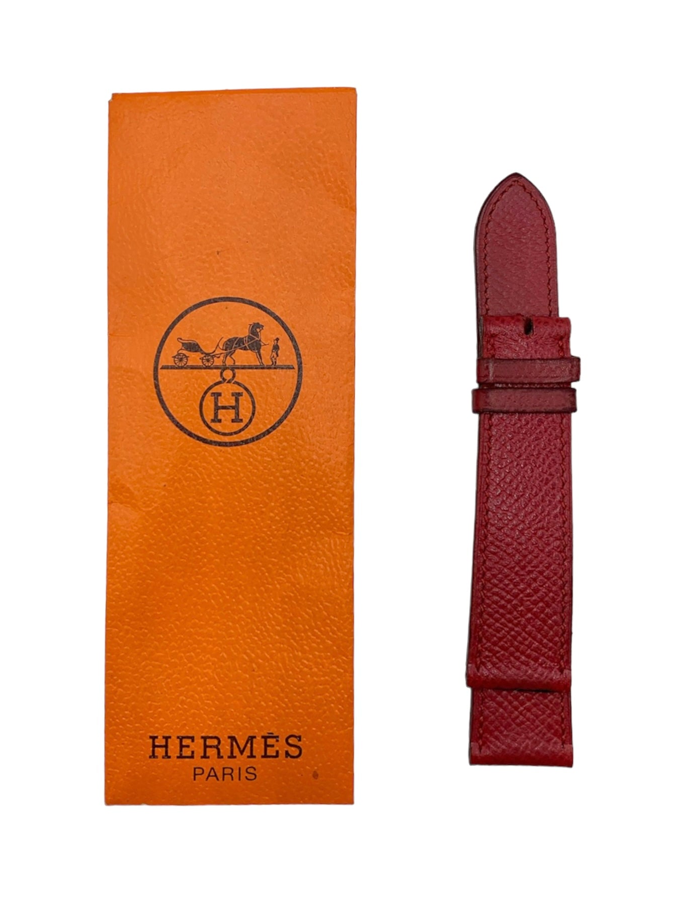 Classic Contemporary Hermes Logo Watch with Interchangable Red Band ENVELOPE 6 of 7