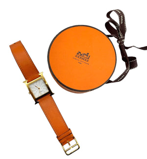 Classic Contemporary Hermes Logo Watch with Interchangable Red Band WITH BOX 1 of 7